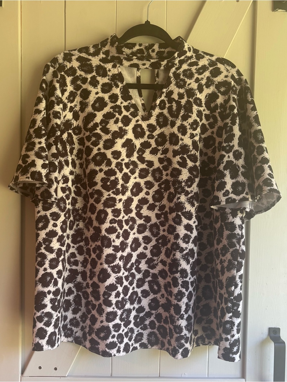 Lane Bryant Black and White Animal Print Blouse - Size 14